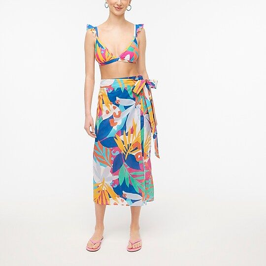 Printed midlength sarong cover-up | J.Crew Factory
