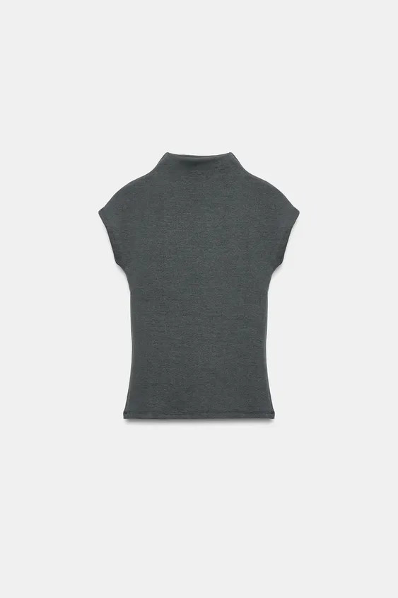 LYOCELL-TOP MIT STEHKRAGEN | Zara DE