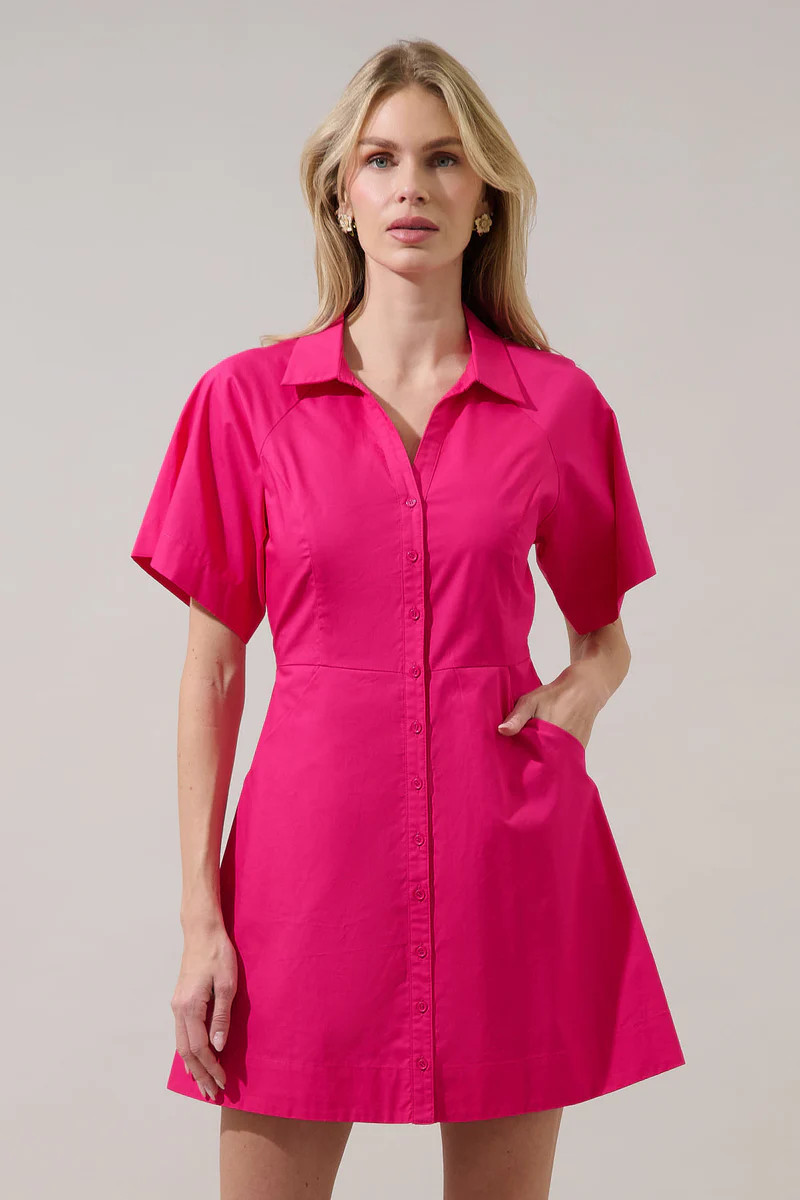 Durella Button Down Mini Dress | Sugarlips