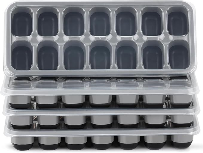 Ice Cube Tray 4 Pack, Easy-Release & Flexible 56 pcs Silicone Ice Cube Trays with Spill-Resistant... | Amazon (US)