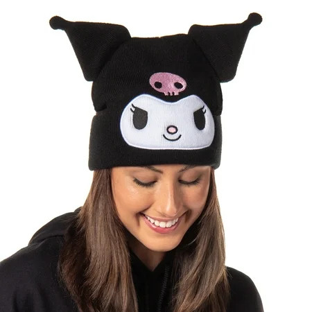 Sanrio Hello Kitty Kuromi Beanie Embroidered 3D Character Knit Beanie Hat Cap | Walmart (US)