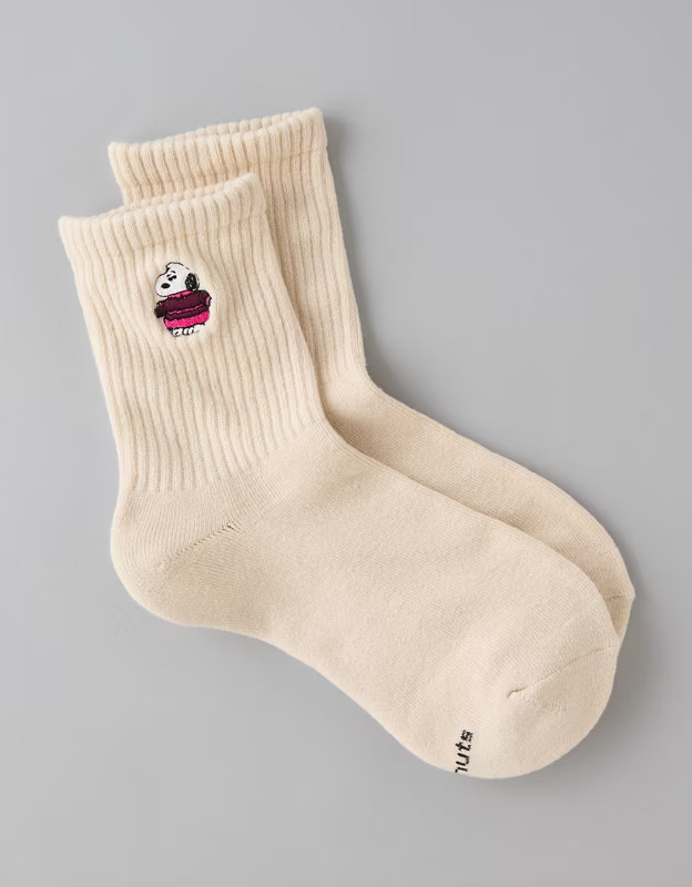 AE Snoopy Cropped Crew Socks | American Eagle Outfitters (US & CA)