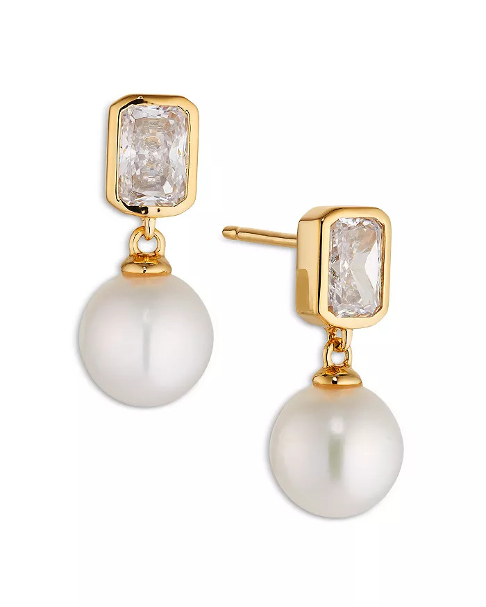 Cubic Zirconia & Cultured Genuine Freshwater Pearl Small Drop Earrings | Bloomingdale's (US)