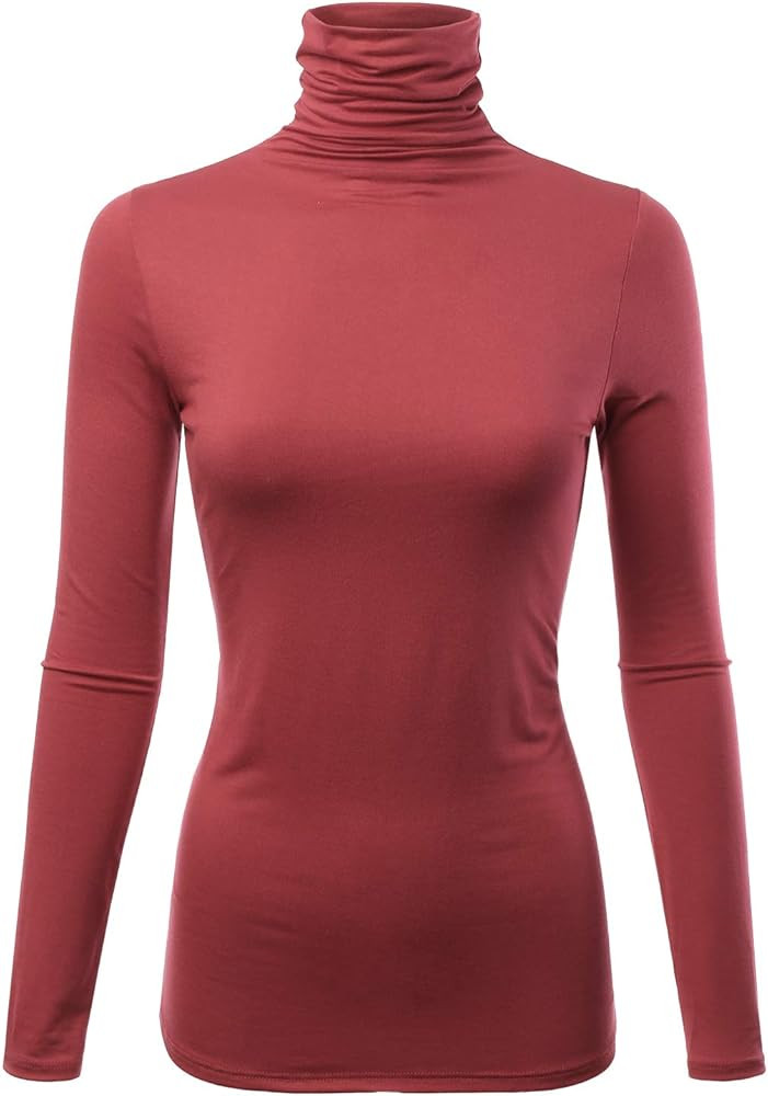 Womens Premium Long Sleeve Turtleneck Lightweight Pullover Top Sweater (S-3X, Made in USA) | Amazon (US)