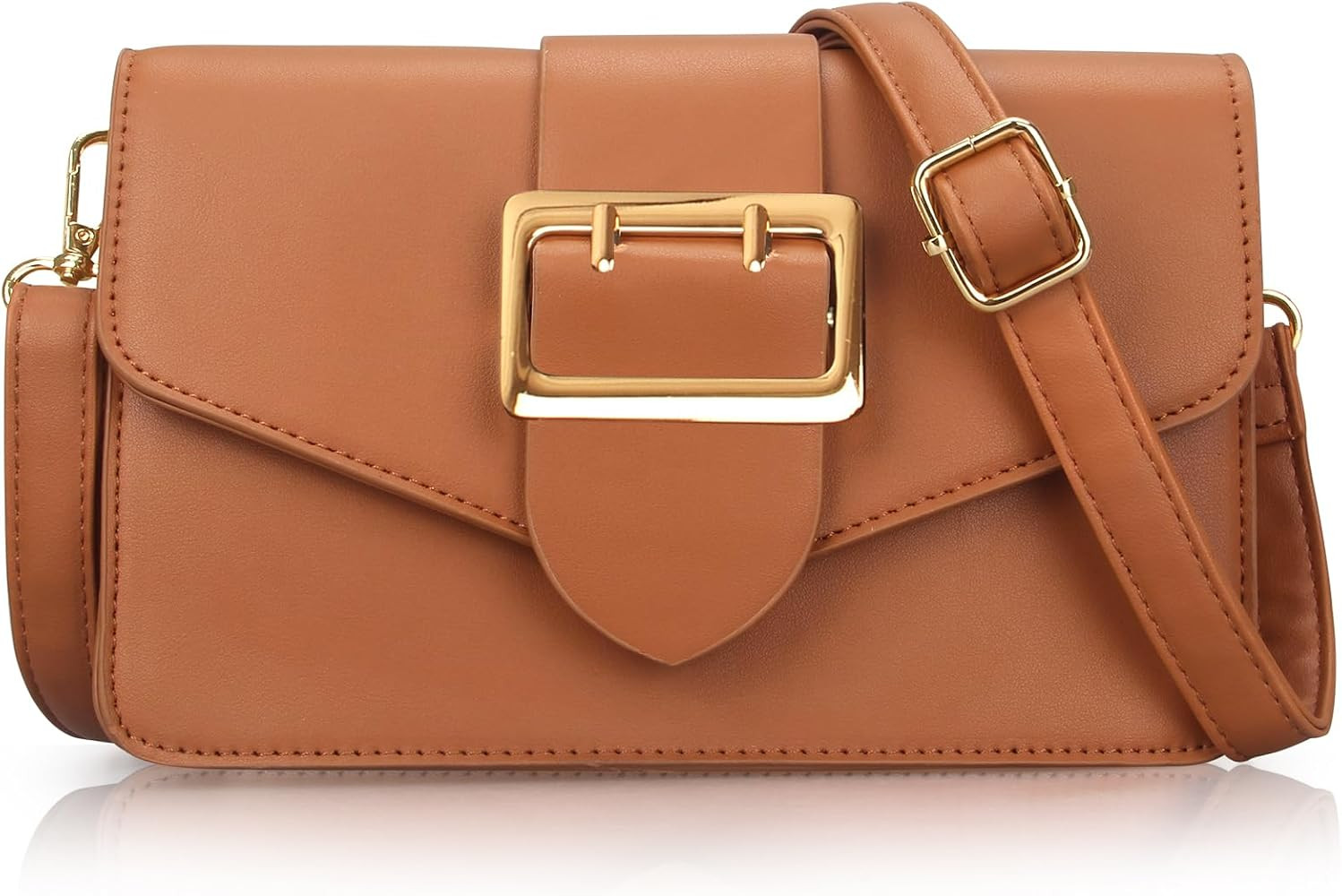 Leather Crossbody Bags Small Crossbody Purses Designer Handbags for Women Clutch Purse Trendy Str... | Amazon (US)