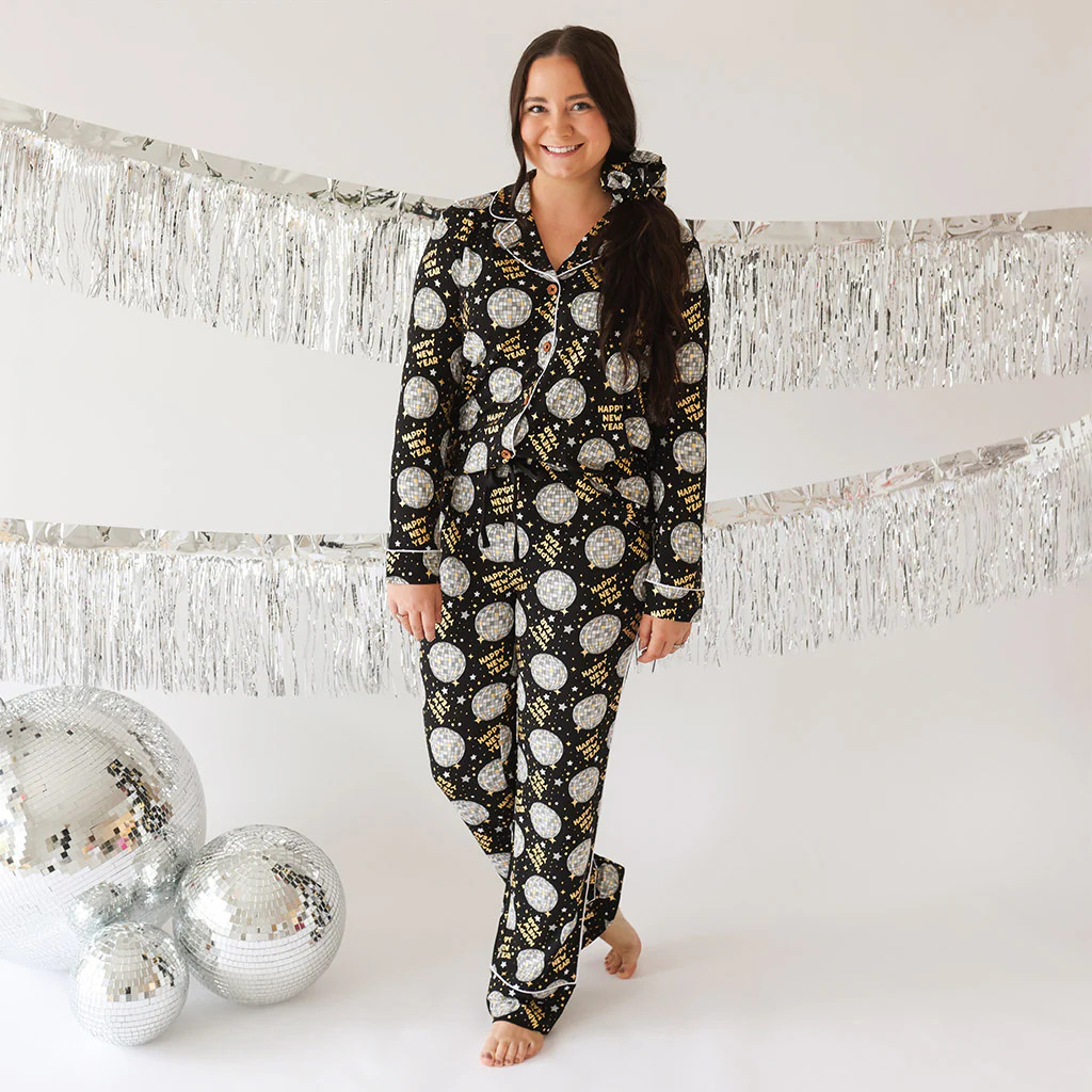 NYE Black Luxe Womens Pajamas | Boogie Down | Posh Peanut
