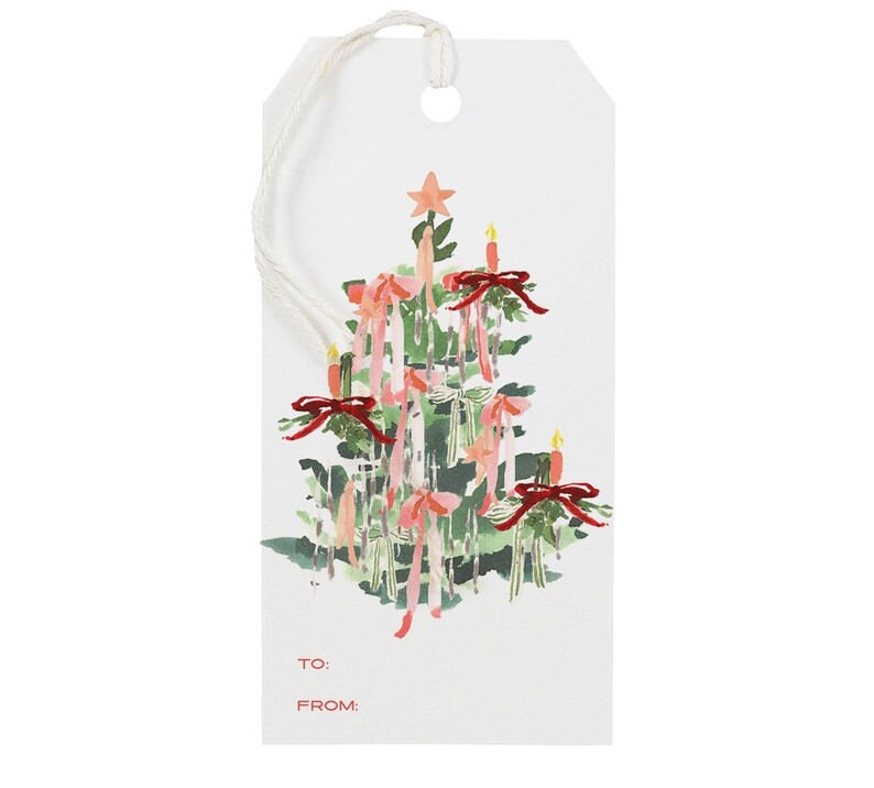 Gift Tag: Pink Vintage Bow Tree gift Tag Christmas Holiday - Etsy | Etsy (US)