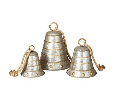 Nested Galvanized Metal Bells - Set of 3 | Pottery Barn (US)