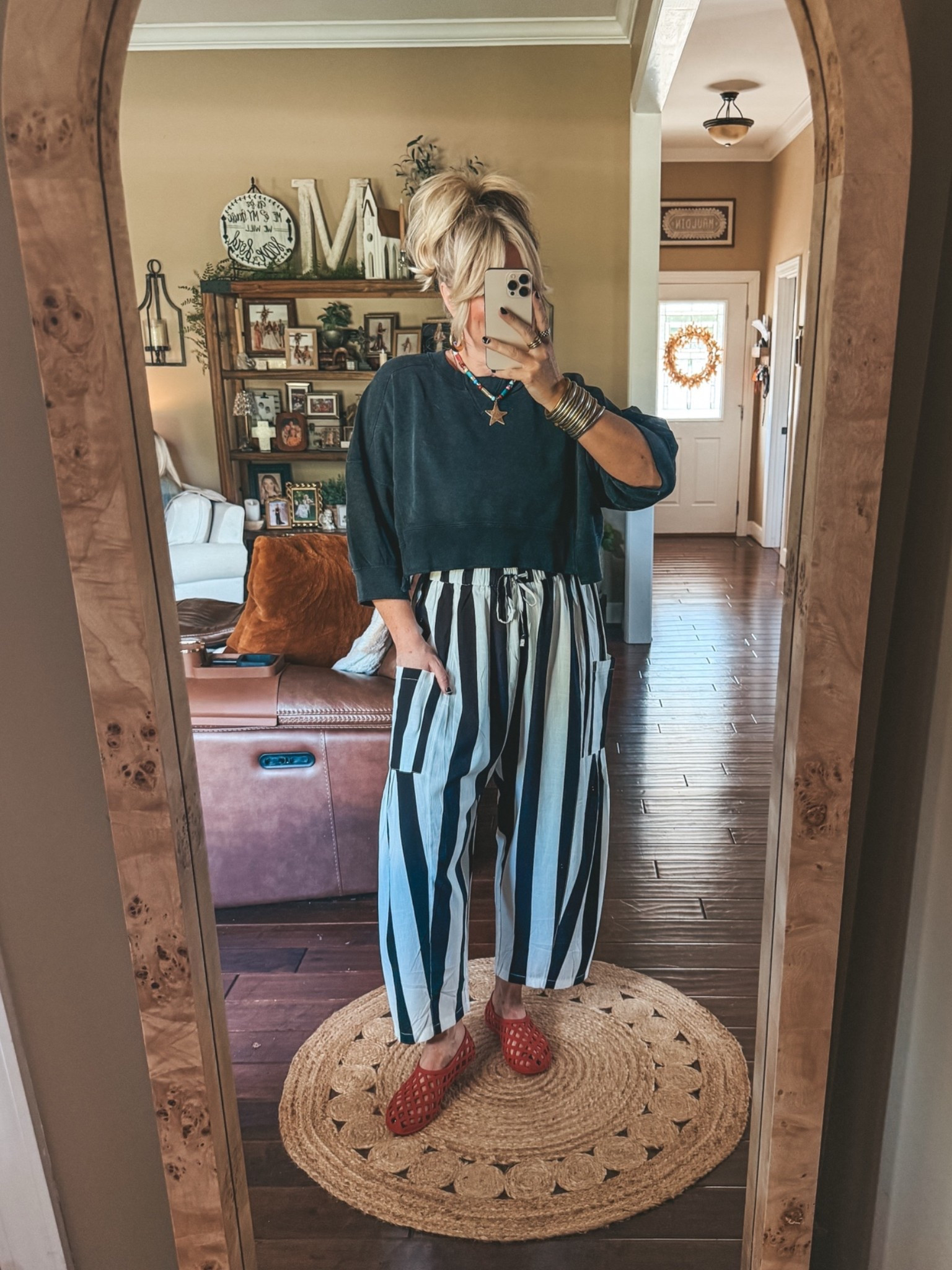 A pair I left out yesterday. These are so cute too! I’m in a medium in pants and in top too.

#LTKOver40 #LTKootd