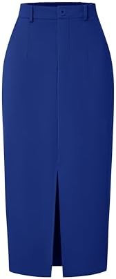 ZESICA Pencil Midi Skirt for Women 2026 Summer High Waisted Slit Bodycon Long Skirts Business Cas... | Amazon (US)