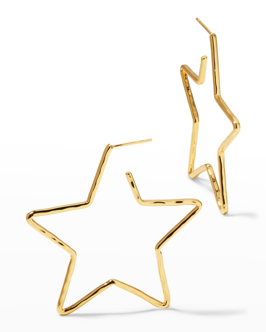 NEST Jewelry Skinny Star Hoop Earrings | Neiman Marcus
