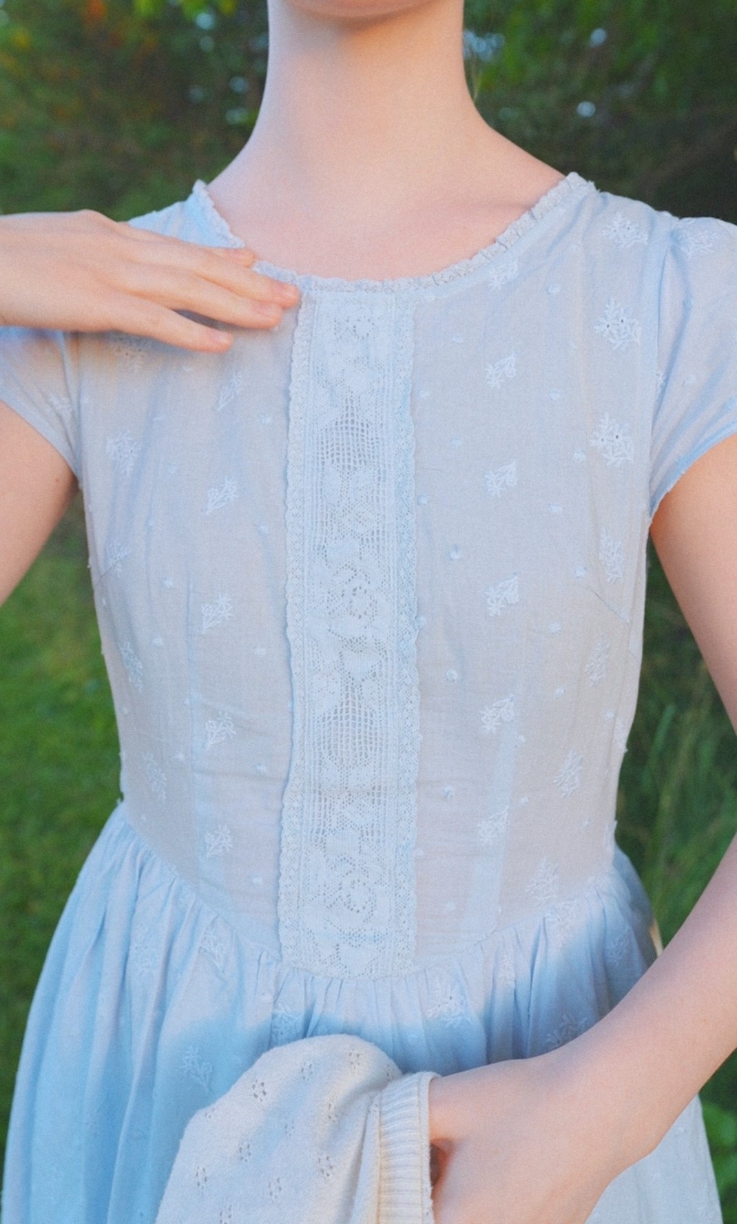 Cotton blue spring dress cottage core