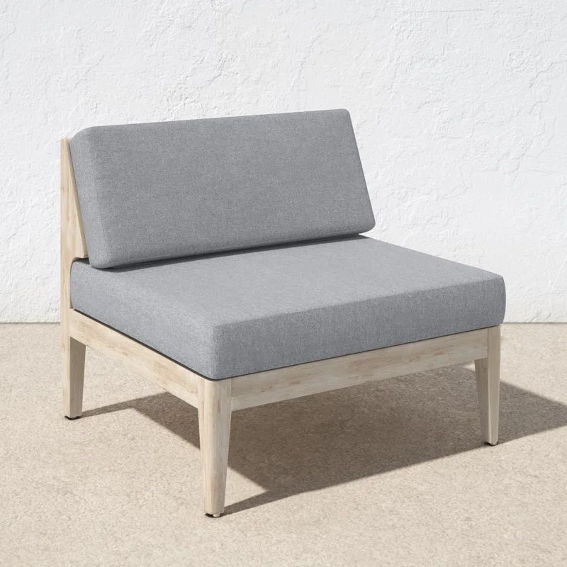 Jurgen Acacia Outdoor 30" Armless Chair with Cushions | Wayfair North America