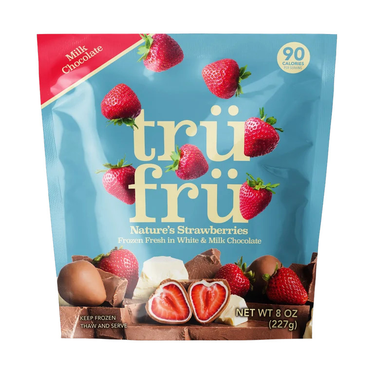 Tru Fru Frozen Strawberries in Milk & White Chocolate, 8oz | Walmart (US)