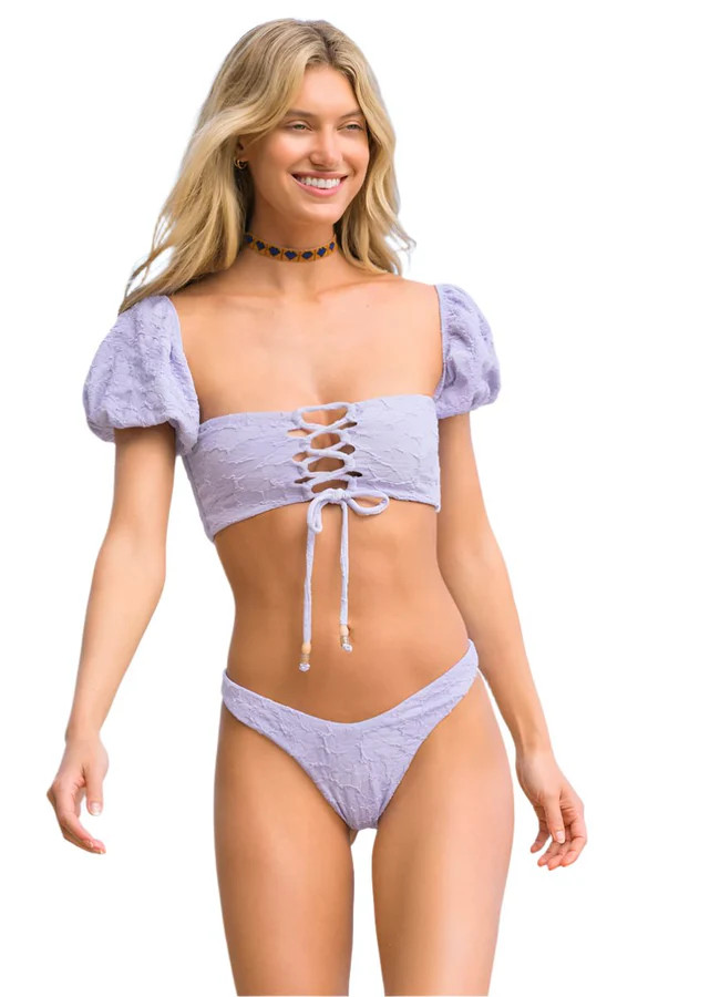 Maaji Lavander Daphne Puff Sleeve Bikini Top | Maaji