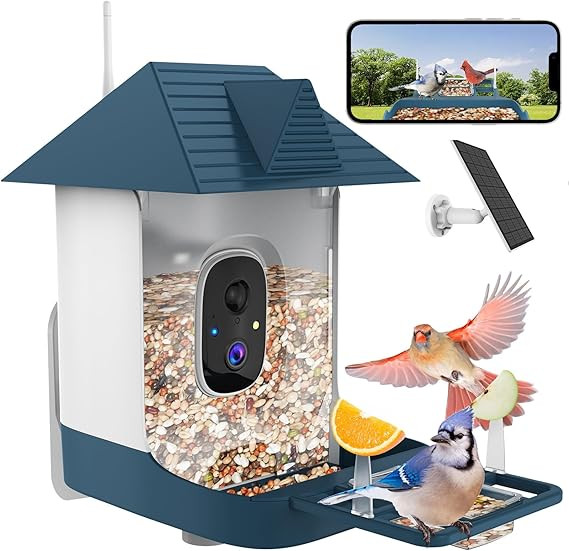 Bird Feeder with Camera,WiFi Outdoor Smart Bird Feeder Camera with Built-in AI Birds Recognition,... | Amazon (US)