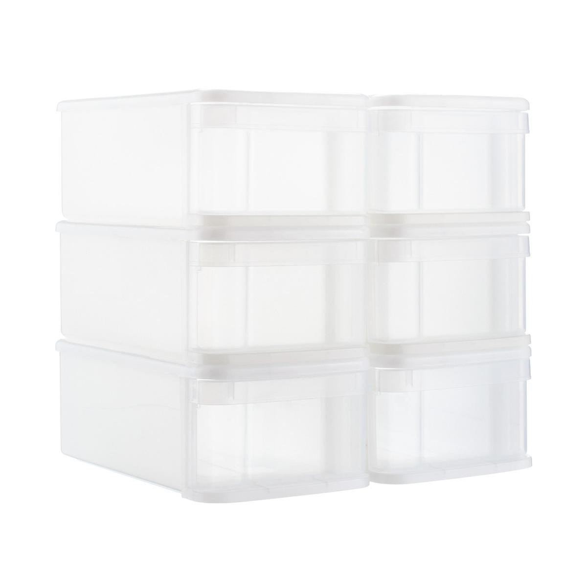 Clear Small Tint Stackable Storage Drawer Case of 6 | The Container Store