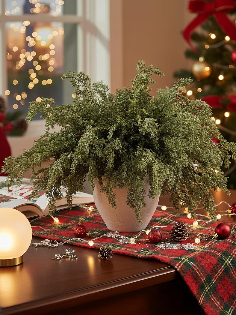 MISSPIN 12 Pcs 21.5 Inches Christmas Cedar Branches, Cedar Artificial Christmas Branches DIY Craf... | Amazon (US)