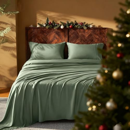 GOKOTTA Queen Size Bed Sheets 4 Piece Set, 100% Rayon Derived from Bamboo, Cooling for Hot Sleepe... | Amazon (US)