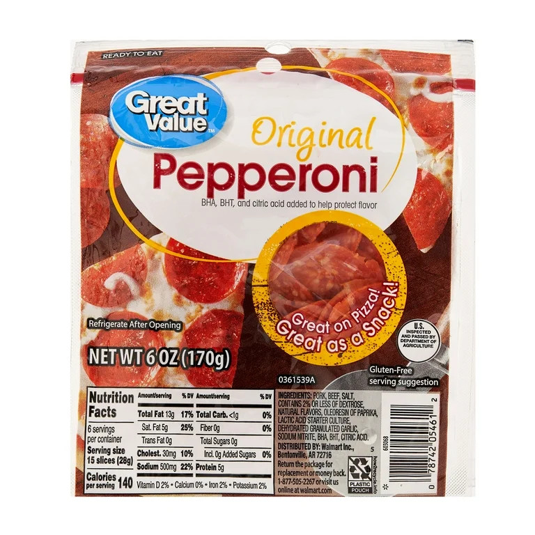Great Value Original Pepperoni Slices, 6 oz | Walmart (US)