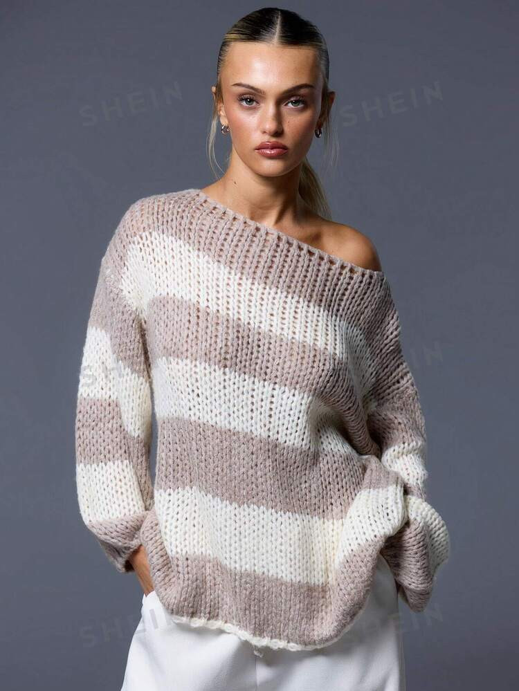 MUSERA Striped Chunky Knit Jumper | SHEIN