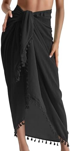 Eicolorte Sarong Cover Up Womens Beach Cover Up Bikini Bathing Suit Swimsuit Swimwear Coverup Sar... | Amazon (US)