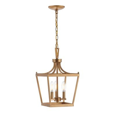 Safavieh Larton 3-Light Gold Painted Rustic Lantern LED Pendant Light Lowes.com | Lowe's