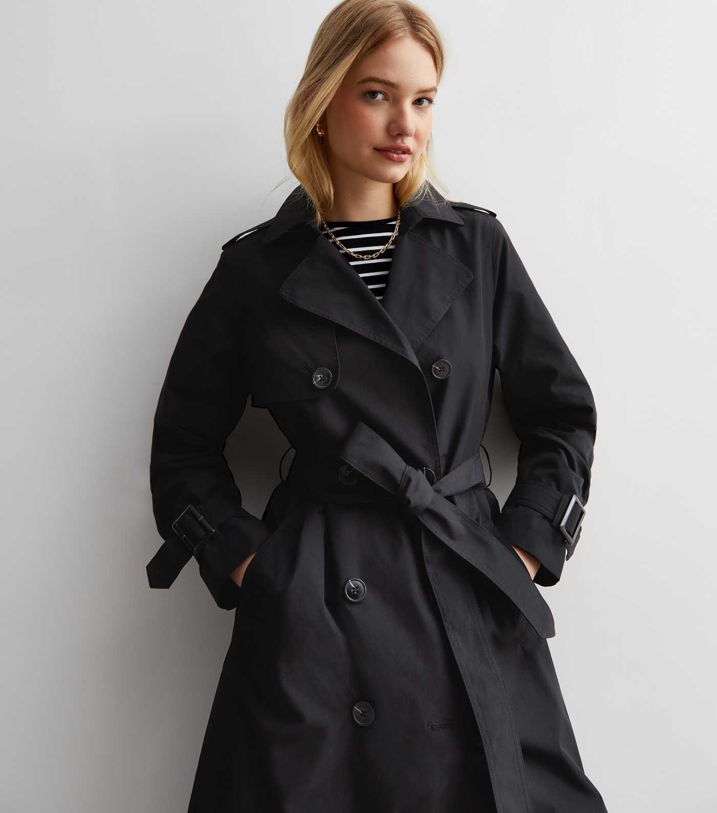 Black Formal Belted Trench Coat | New Look | New Look (UK)