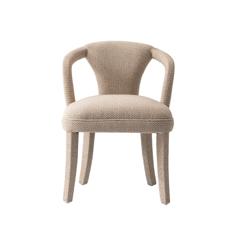 Elianni Modern Tweed Upholstered Dining Armchair in | Wayfair North America