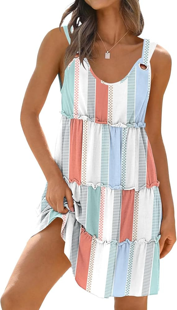 Disamer Summer Dresses for Women 2026 Sundresses Vacation Sleeveless Beach Swimsuit Cover Ups Spr... | Amazon (US)