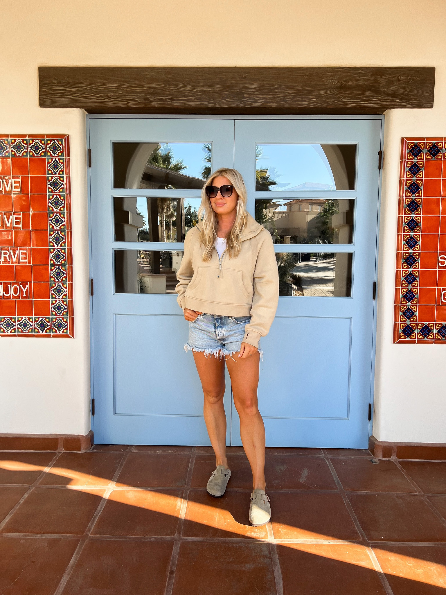 It’s hard to match the softness of a good lululemon scuba sweatshirt. Love the quarter zip on this one. Denim shorts. Boston Birkenstock clogs 
All tts 

#LTKover40 #LTKstyletip #LTKmidsize