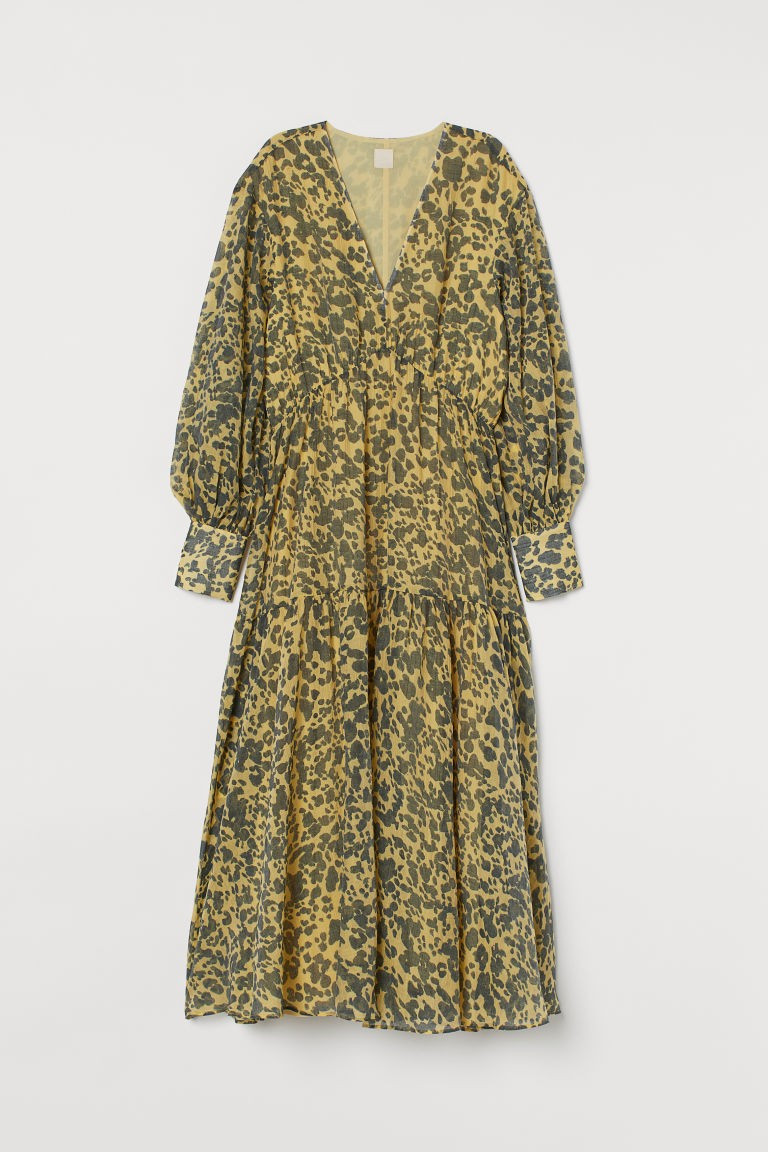 H & M - Long Lyocell-blend Dress - Yellow | H&M (US + CA)