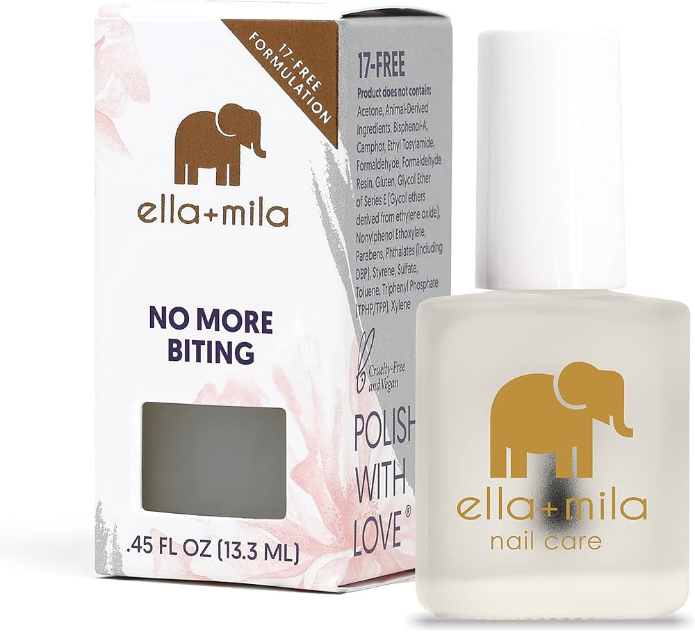 ella+mila "No More Biting" Nail Polish - Bitter Taste Nail Biting Treatment for Kids & Adults - E... | Amazon (US)