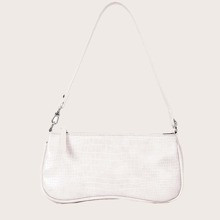 Minimalist Croc Embossed Baguette Bag | SHEIN