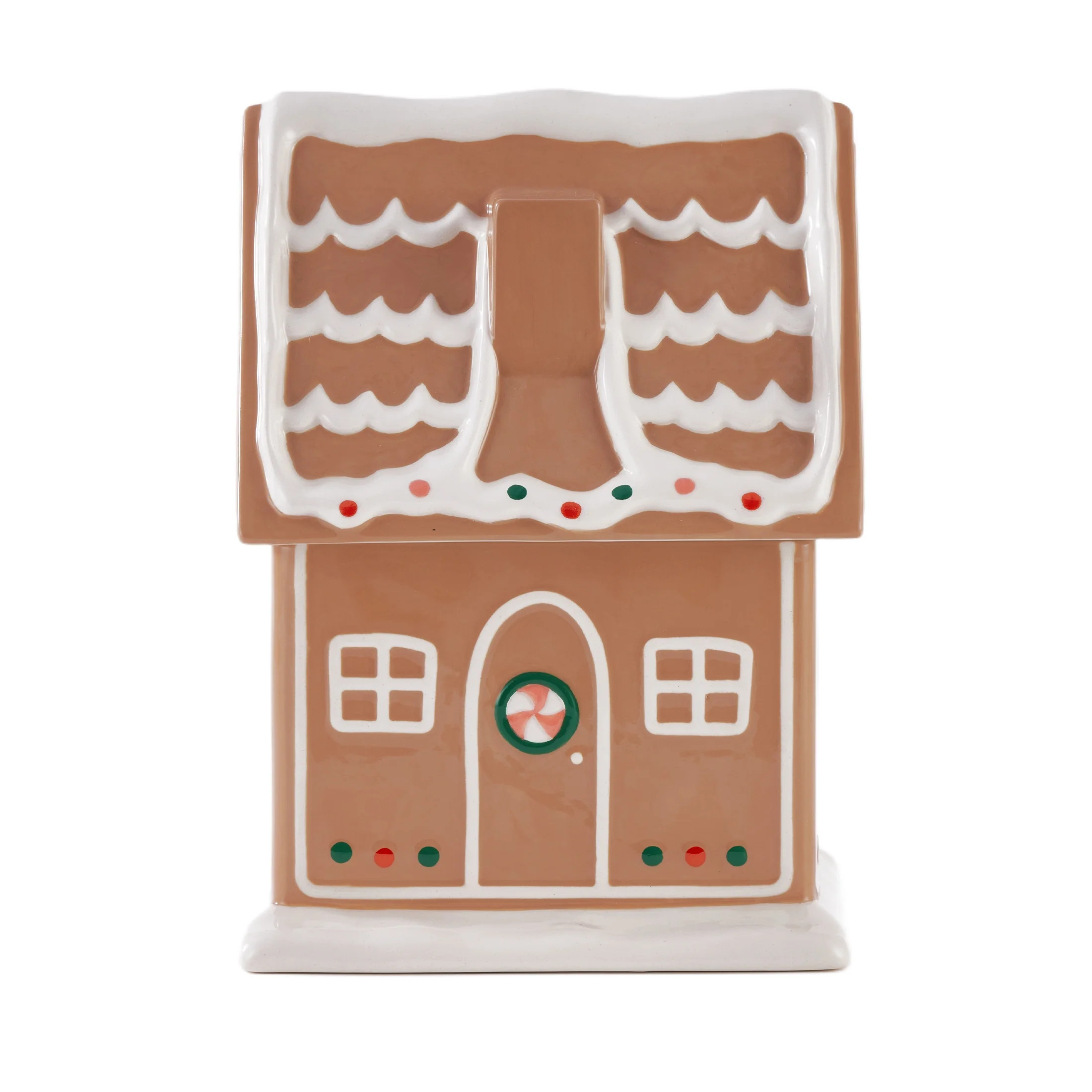 Holiday Time Ceramics Gingerbread House Cookie Jar, Ceramic Cookie Jar for Kitchen Counter, Great... | Walmart (US)