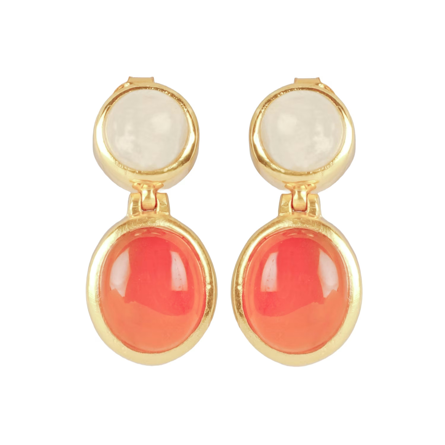 Red Carnelian And Moonstone Earring | Wolf & Badger (US)
