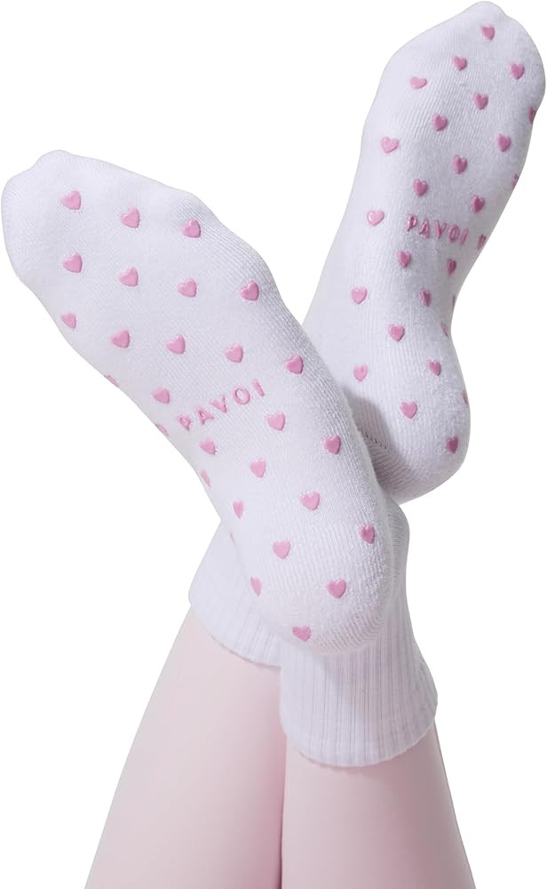 PAVOI ACTIVE Pilates Socks with Grips for Women - One Size Non Slip Quarter-Crew Grip Socks for Y... | Amazon (US)