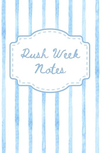 Rush Week Notes: Sorority Rush Week Journal, Lined Book, Sorority Rush Diary | Amazon (US)