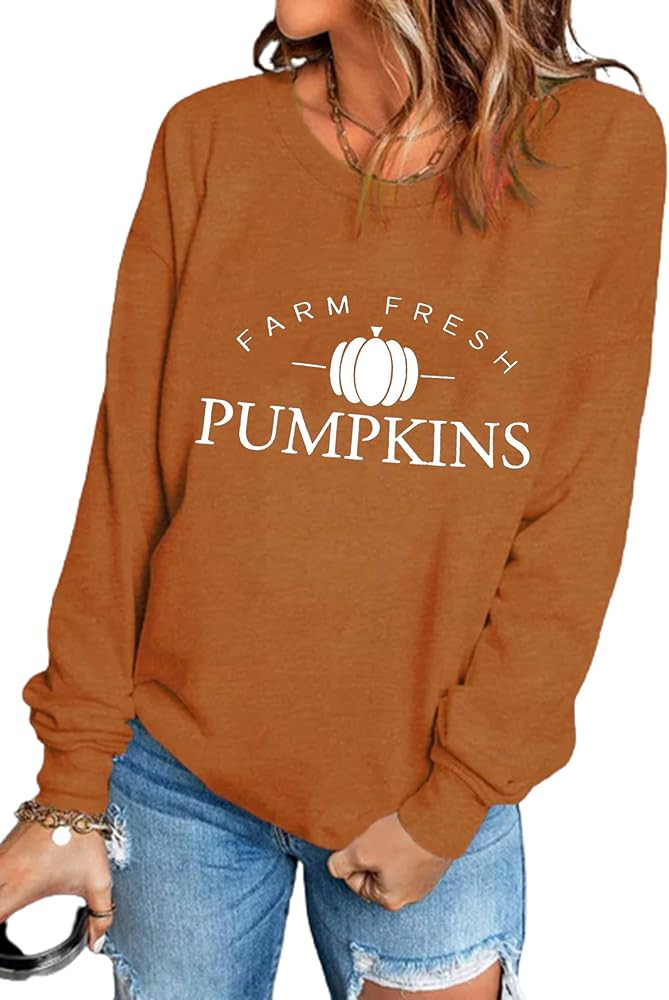 It's Fall Y'all Leopard Plaid Dot Pumpkin Sweatshirt Women's Halloween Long Sleeve Casual Pullove... | Amazon (US)