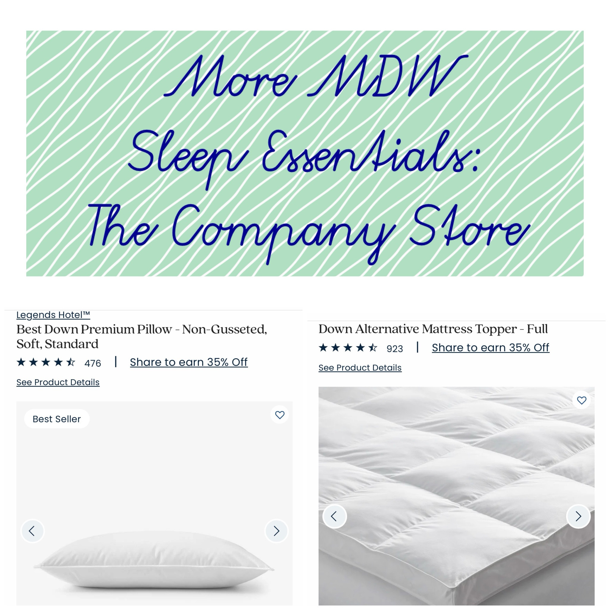 These two products come highly recommended from our friend Sara (no H ✍🏼), who loves down pillows and comforters. If you like the “sink into the bed” feeling, she says these are fantastic. 40% off with code MDW26!

#LTKSaleAlert #LTKHome #LTKselfcare