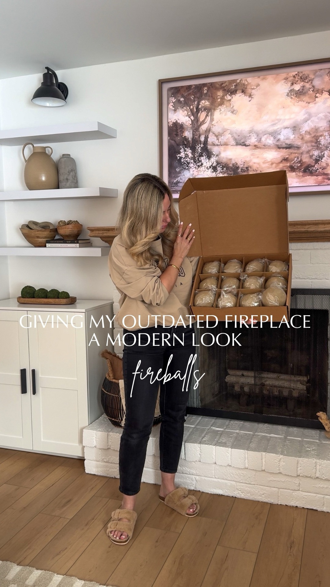 Giving my outdated fireplace a modern look with these fireballs👌🏼
I love the colour, texture and the modern organic aesthetic they offer.

NOTE: I will not be lighting a fire with these inside, they are purely for aesthetics as fireballs are intended for gas fireplaces.

#fireplace #modernorganic #fireballs #homedecor #cozyhome #decor #fireplacedecor

#LTKHome