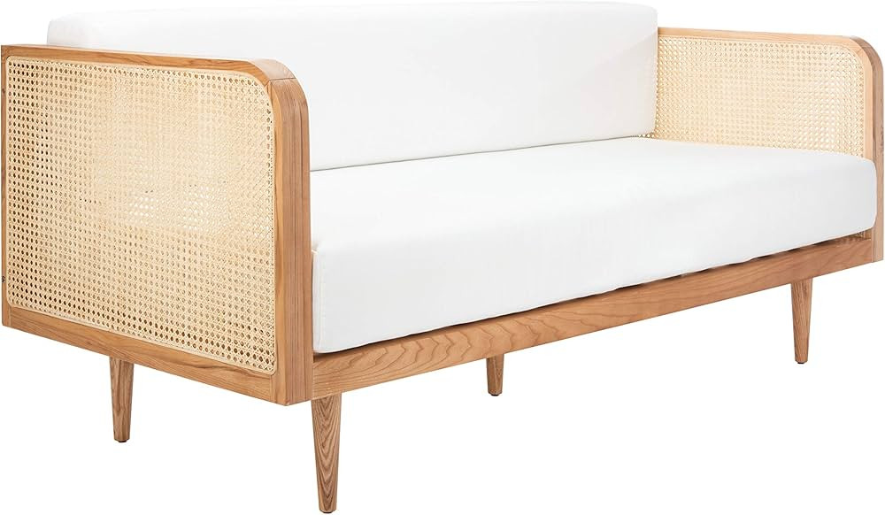 Safavieh Couture Helena French Mid-Century Natural and Beige Rattan Daybed, Single Extra Large | Amazon (US)