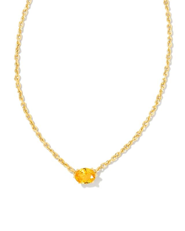 Cailin Gold Pendant Necklace in Golden Yellow Crystal | Kendra Scott