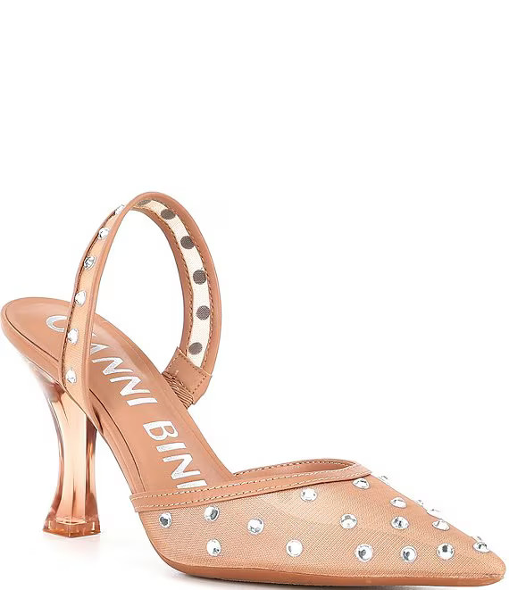 Gianni Bini Casidee Jewel Embellished Mesh Halter Back Pumps | Dillard's | Dillard's