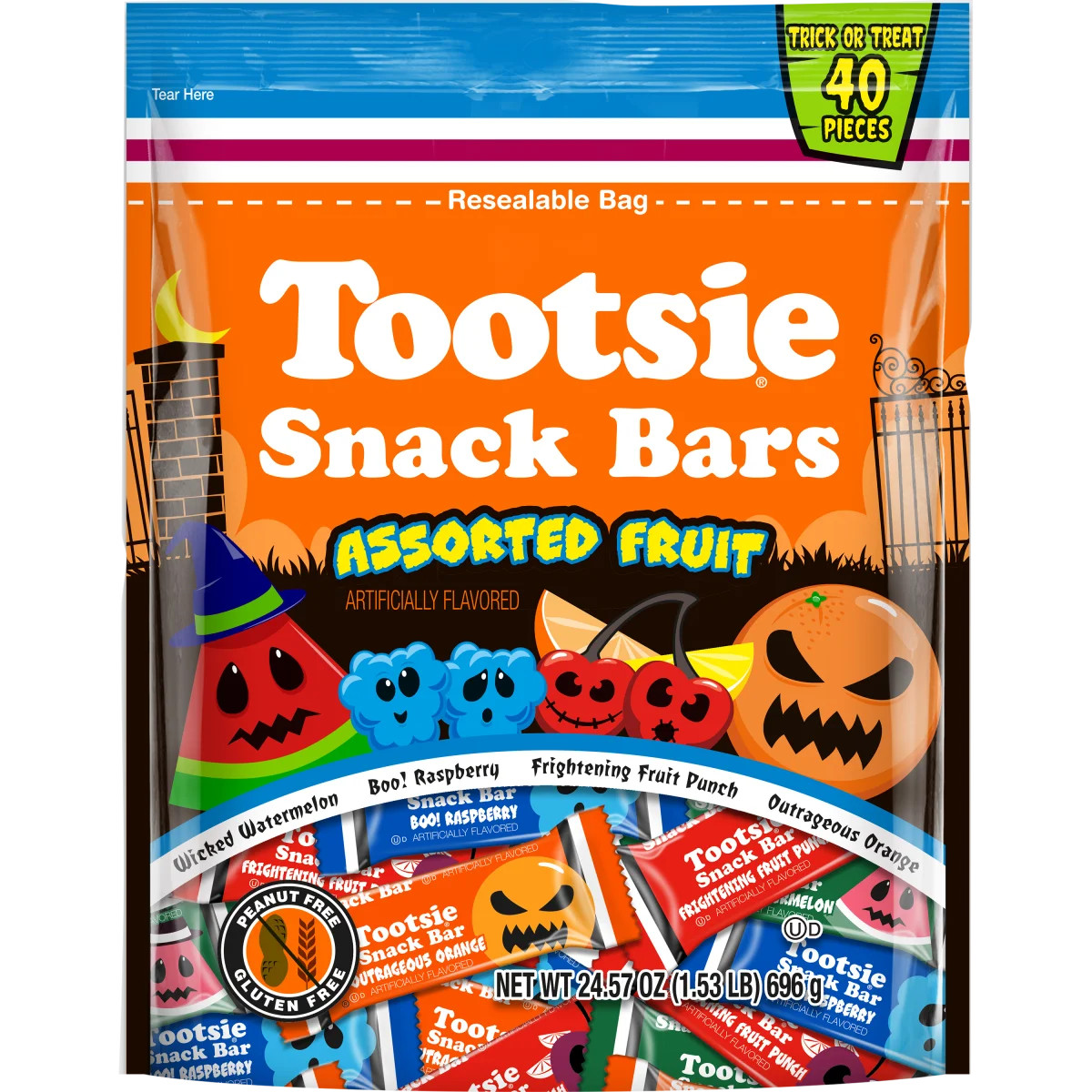 Tootsie Roll, Snack Bars, Assorted Fruit Flavors, 24.5 oz, 40 Piece Bag. Gluten Free, Peanut Free... | Walmart (US)