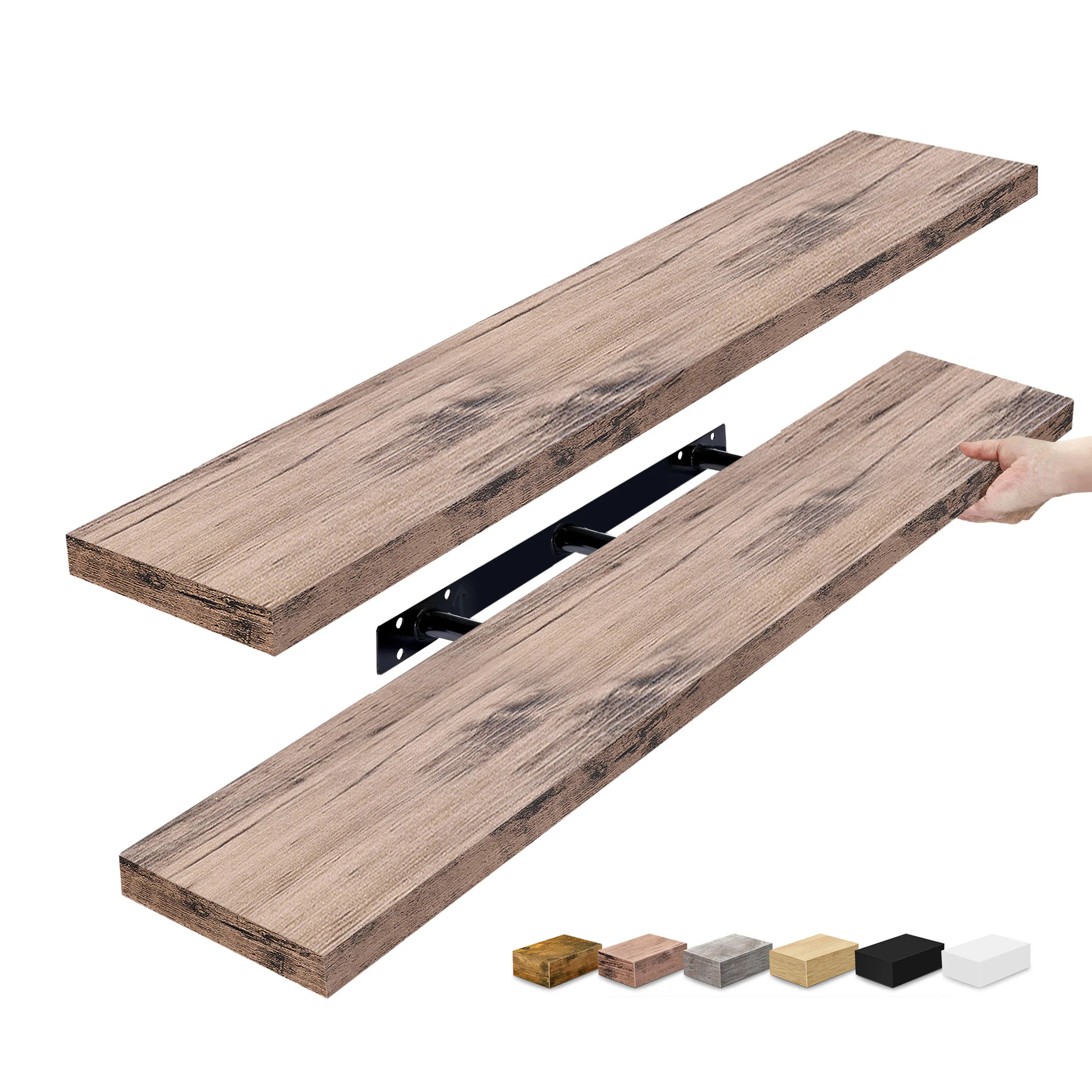 SORBUS 2 Pack 47 Inch Wall Mounted Floating Shelves Stylish and Functional Storage one_size in Brown | 192405398797 | Lowe's