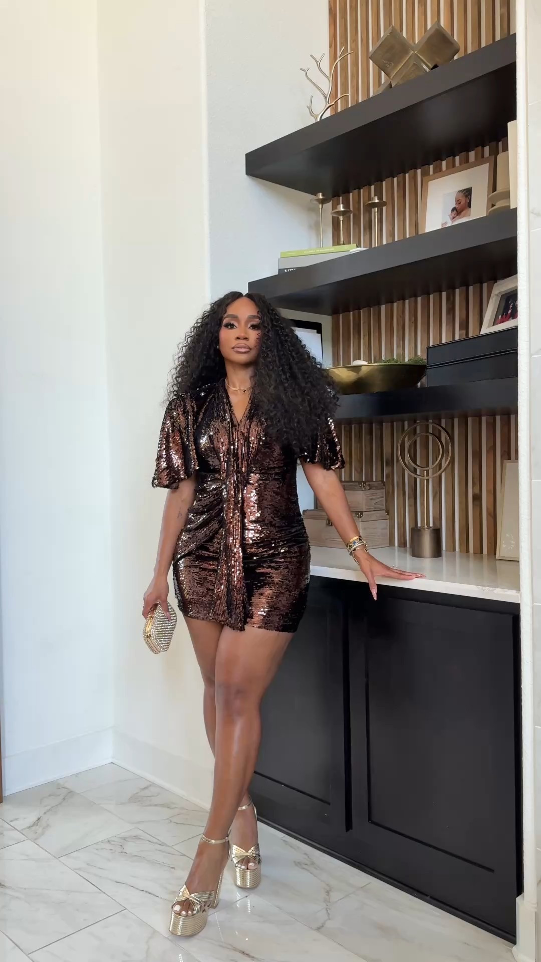 Brown Sequin mini dress style inspo! 

#LTKootd #LTKFindsUnder100