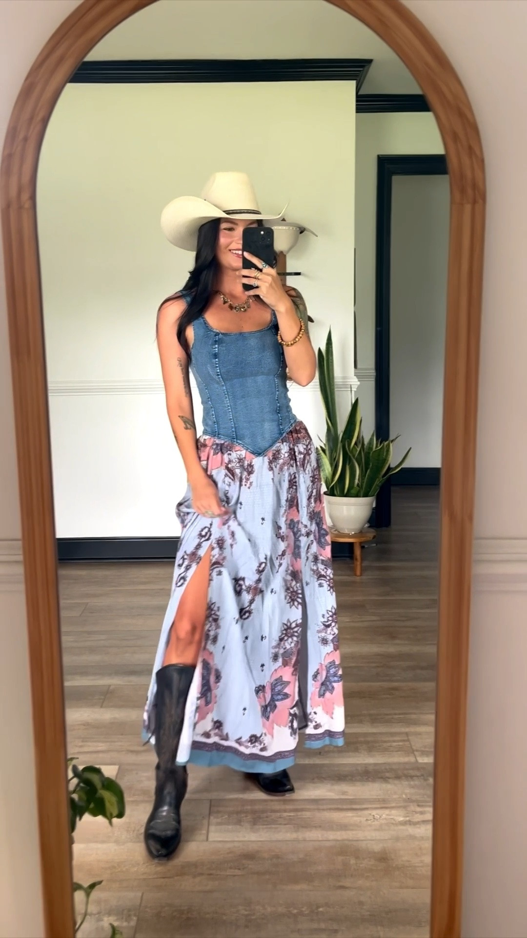 My double slit maxi skirt is still in stock! Paired with denim top & leather boots 🤎 wearing xs in both

#LTKootd #LTKgrwm