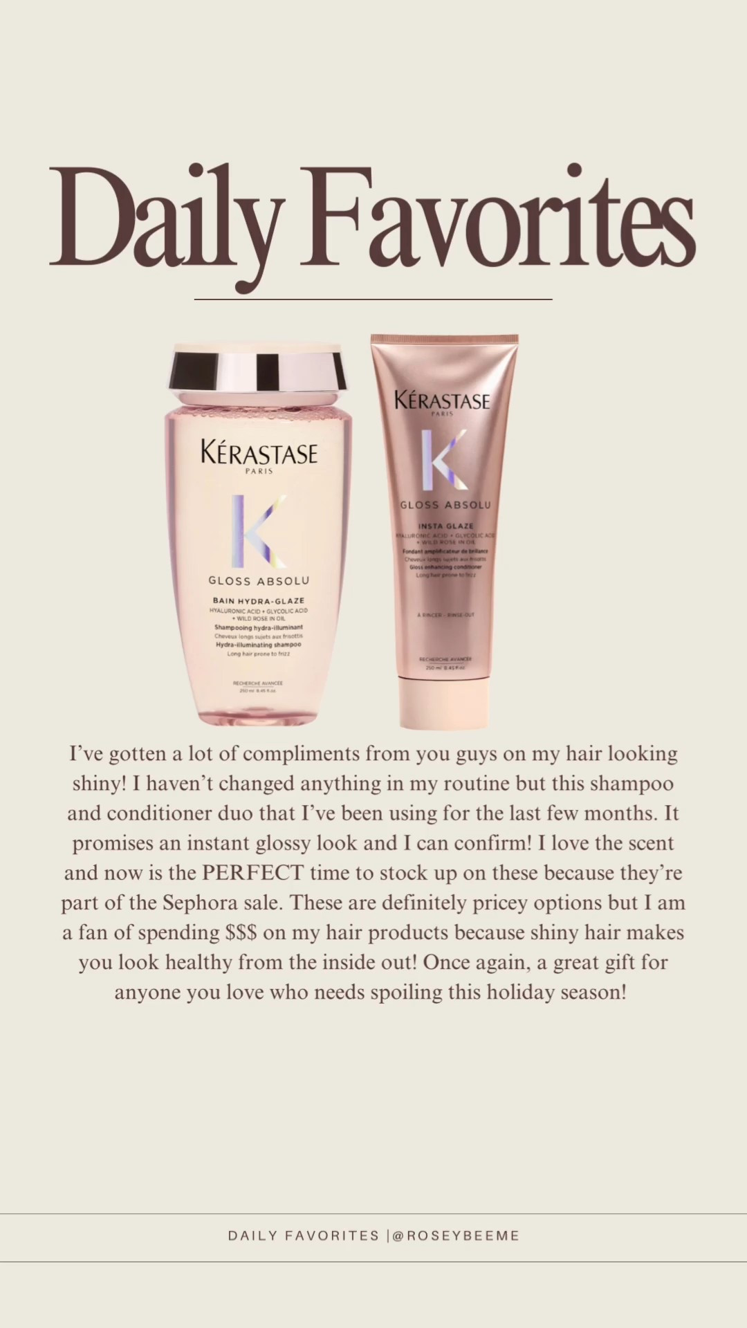 Sephora sale favorite! My shiny hair favorite! The best hair care for shiny hair. #haircare #shinyhair #sephora #sephorasale #beautysale #kerastase 

#LTKSaleAlert #LTKBeauty #LTKFindsUnder50
