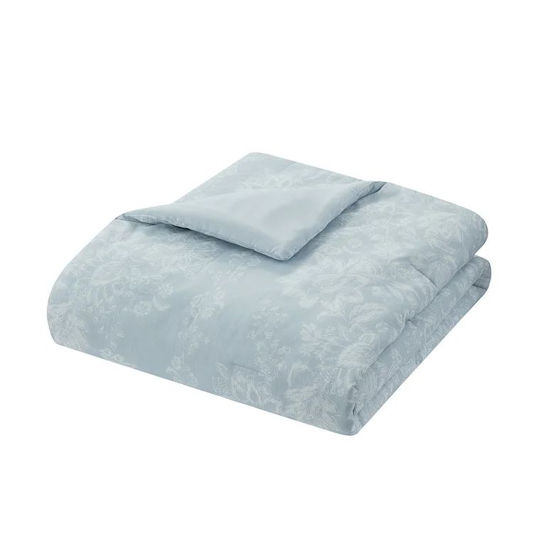 My Texas House Caroline 3-Piece Blue Floral Slub Comforter Set, King | Walmart (US)